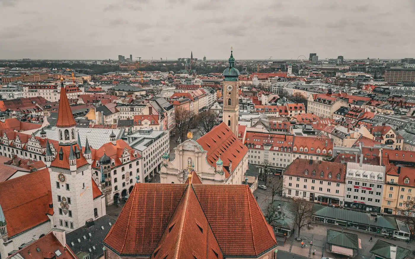 Munich's old town seen from above