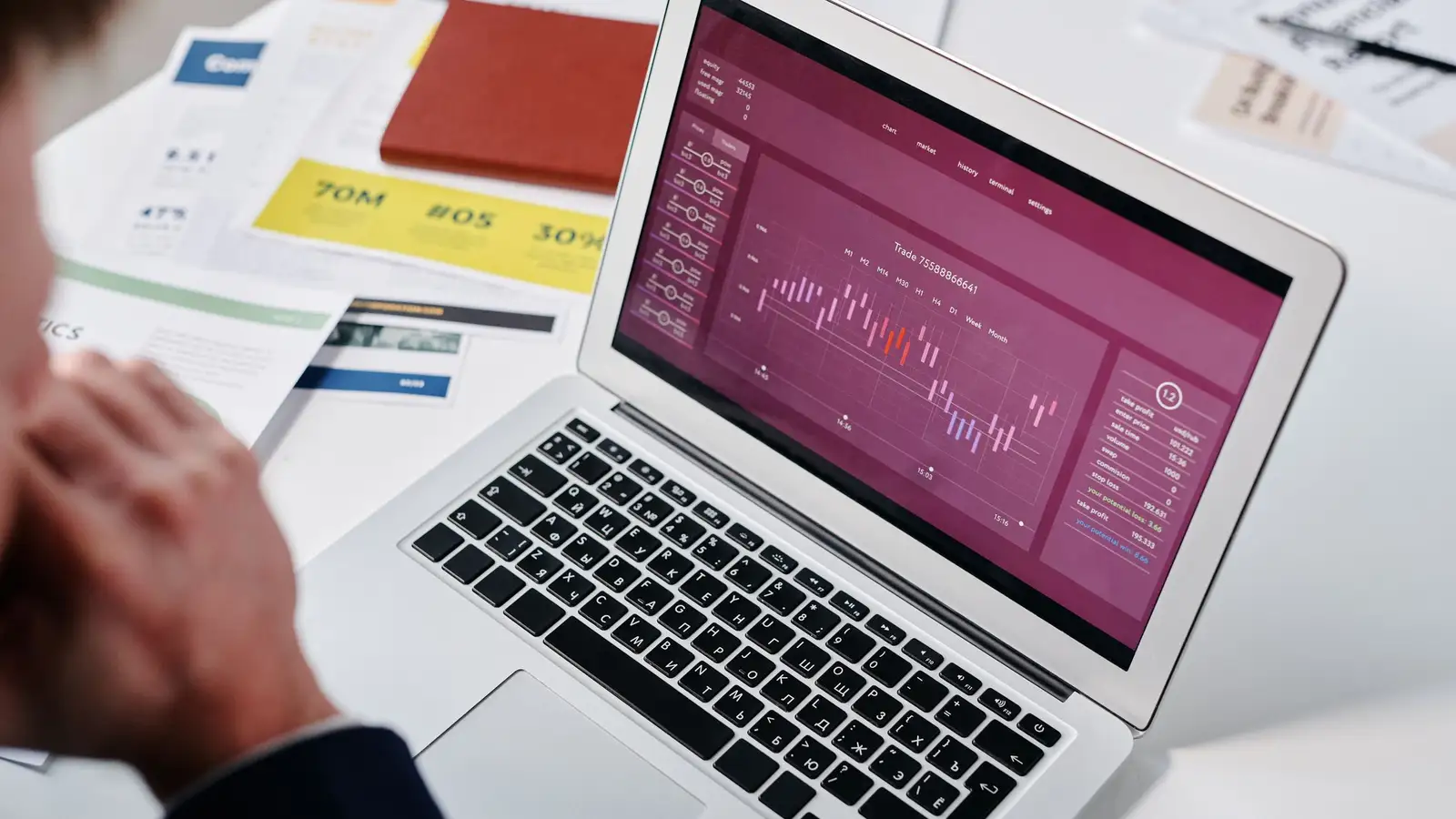 A laptop showing an analytics dashboard